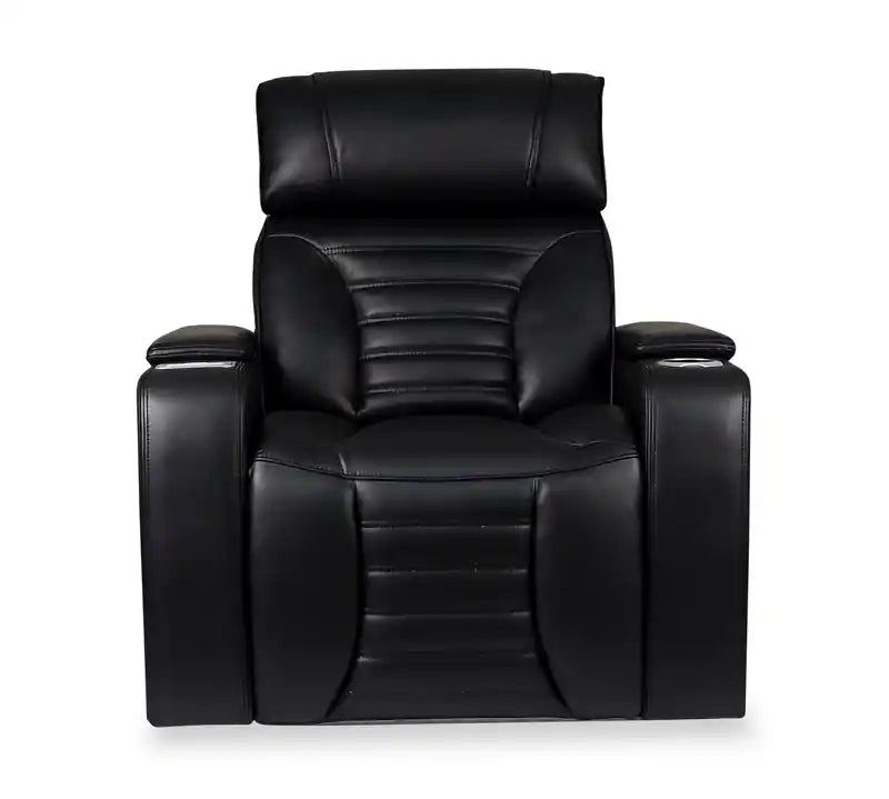 Fauteuil inclinable massant électrique en similicuir avec appui-tête électrique et siège chauffant – Abricot