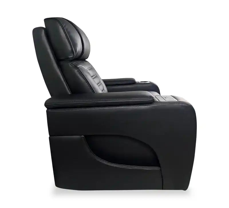 Fauteuil inclinable massant électrique en similicuir avec appui-tête électrique et siège chauffant – Abricot