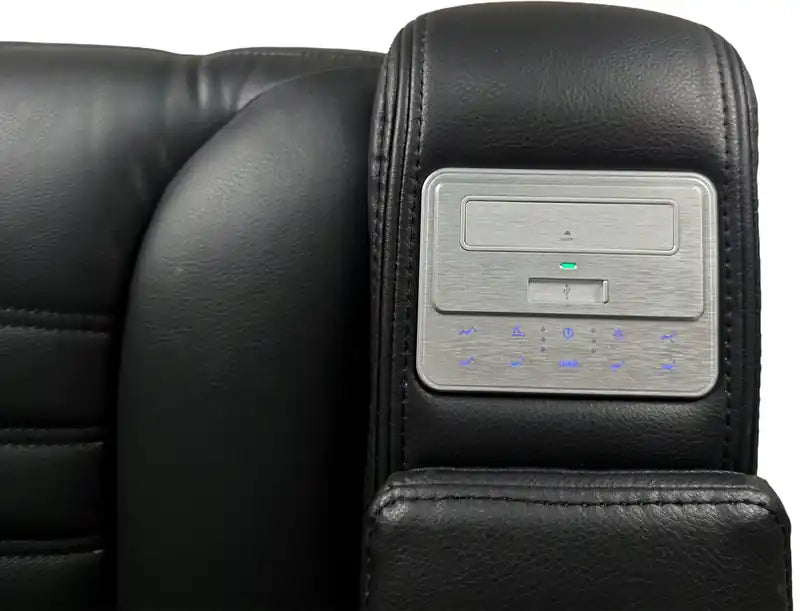 Fauteuil inclinable massant électrique en similicuir avec appui-tête électrique et siège chauffant – Abricot
